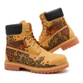 Custom Hand‑Branded Leather Work Boots for Men, Premium Genuine Leather Tactical Ankle Boots Hand‑Pyrography Genuine Leather Work Boots