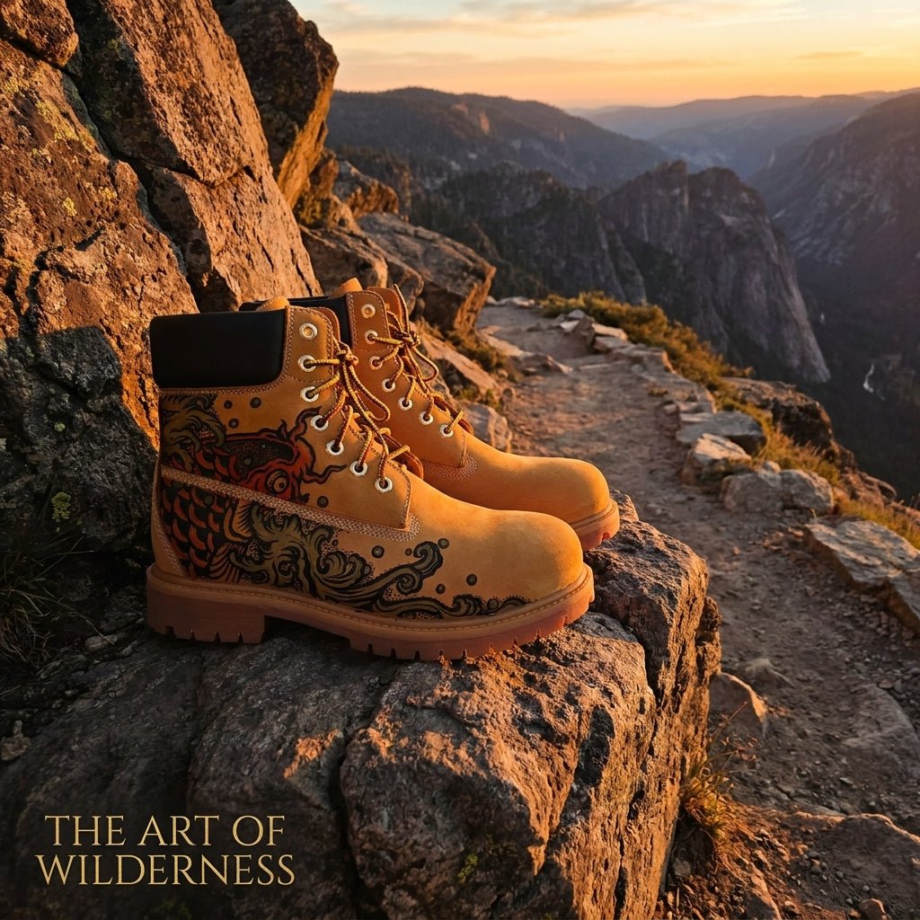 Custom Hand‑Branded Leather Work Boots for Men, Premium Genuine Leather Tactical Ankle Boots Hand‑Pyrography Genuine Leather Work Boots
