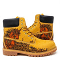 `Men's Hand‑Pyrography Unicorn Leather Boots | Mythical Engraved Genuine Cowhide Work Boots` Hand‑Pyrography Genuine Leather Work Boots